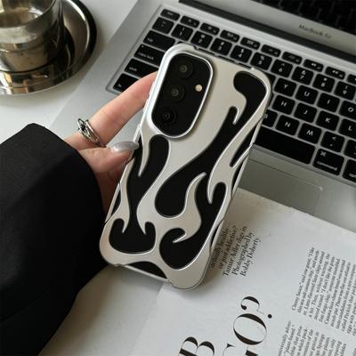 Etui na Samsunga Galaxy S24 z pustym wzorem płomieni, matowe etui TPU na telefon