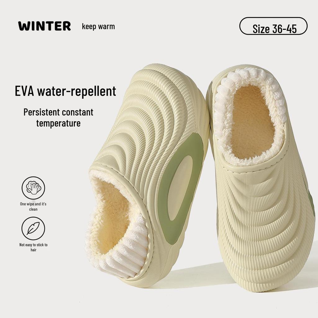 Pantofole Impermeabili in Cotone da Uomo e Donna - Antiscivolo, Suola Spessa, Velluto Caldo, Adatte per l'Inverno e l'Uso Interno/Esterno