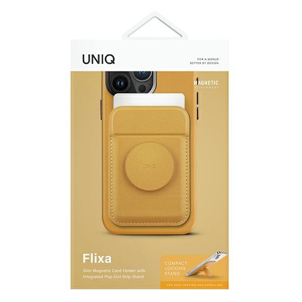 UNIQ Flixa Magnetic Card Wallet with Kickstand Yellow/Canary Yellow MagSafe