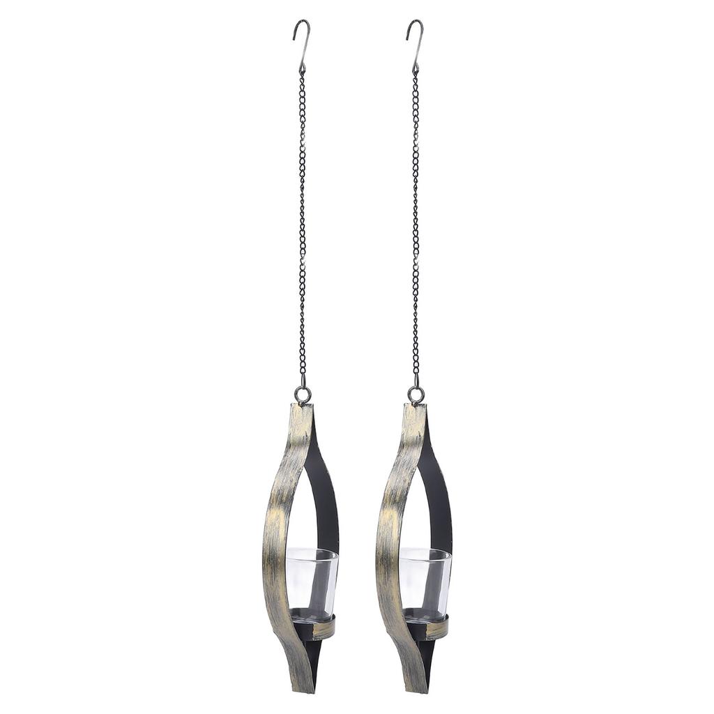 2 Stück Metall Hängekerzenhalter Vintage Dekorative Eisen Wandkerzenleuchter Teelichthalter