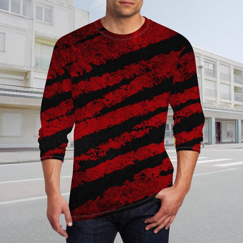 Herren T-Shirt O-Ausschnitt Kleidung Bekleidung Outdoor Langarm Print Mode Designer Vintage