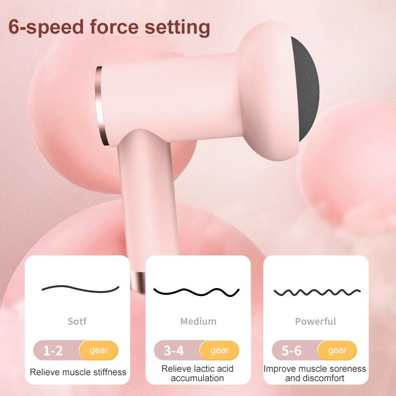 Massage Gun Wireless Charging Fat Pushing Machine Handheld Portable Massage Stick Neck, Waist, Shoulder Kneading Pink White