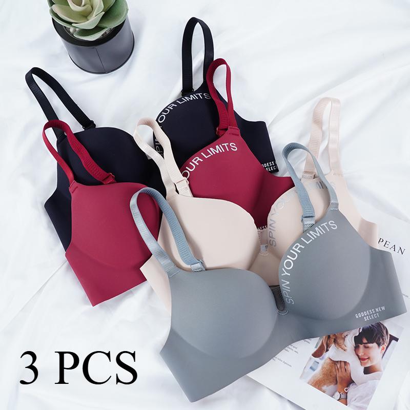 3 Stück Nahtlose BHs für Damen Push-Up BHs Ohne Bügel Bustier Unterwäsche Sexy Bralette Dessous