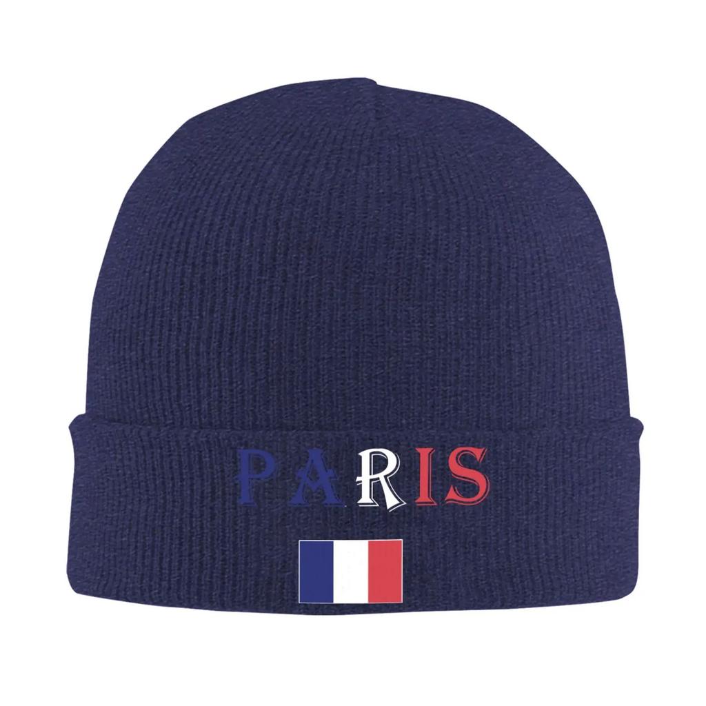 Paris Flag Print Warm Knitted Cap Hip Hop Hat Autumn Winter Outdoor Beanies Hat for Unisex Adult Unisex Adult Bonnet Hat