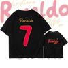 Cristiano Ronaldos Nr.. 7-Sterne-Kurzarm-T-Shirt, Herren, reine Baumwolle, locker, Teenager, Schüler, Kurzarm, trendiges Sommeroberteil