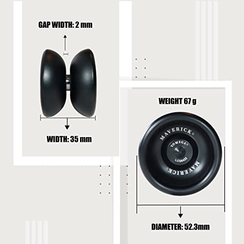 Yomega Maverick - Professional Aluminum Metal Yoyo for Kids and Beginners with C Size Ball Bearing for Advanced yo yo Tricks and Responsive Return + E