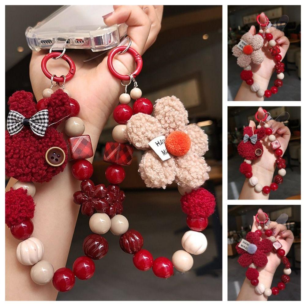 

Rabbit Flower Mobile Phone Lanyard Short Girls Phone Pendant Female Lady Girl Style C