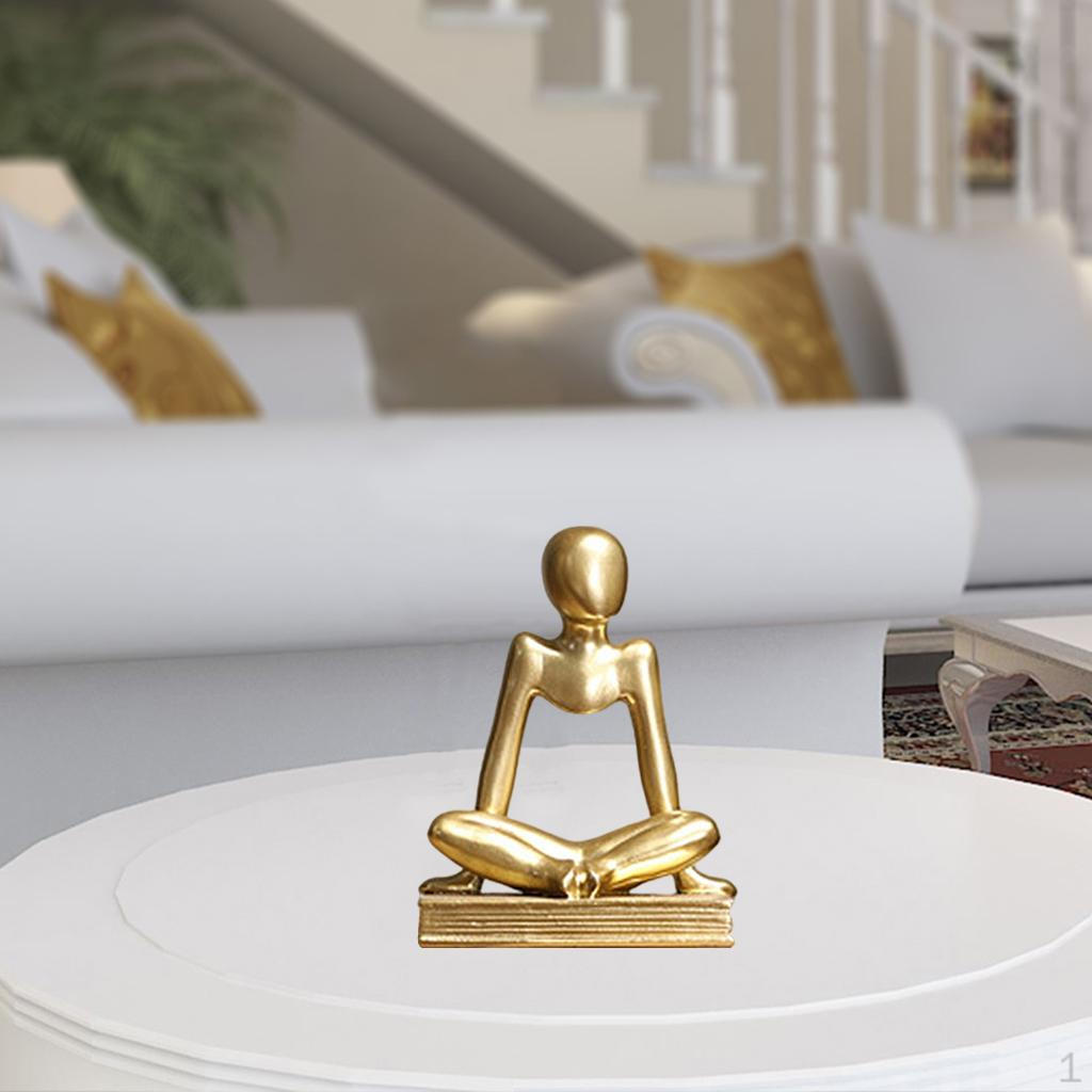 Abstract Human Statue, Modern Simple Resin Creative Figurine Sculptures for Entrance, Crossing Legs