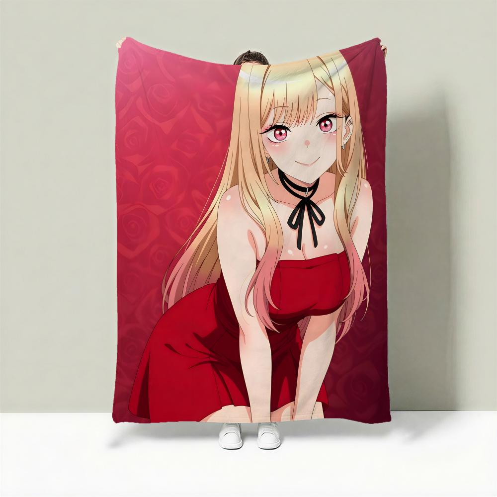 Anime M-My Dress-Up Darling Throw Lightweight 240g Flannel Blanket Soft Skin-friendly for Summer Cooling