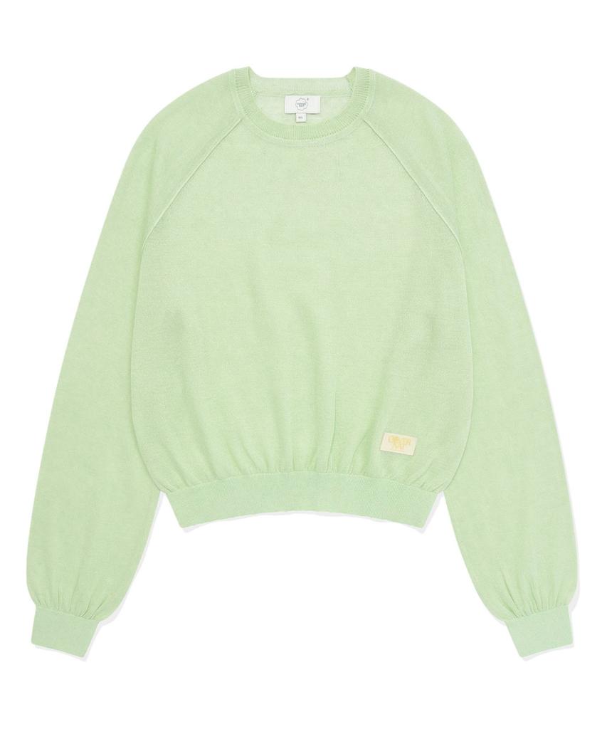COVERNAT WOMAN Sheer Round Neck Knit Light Lime