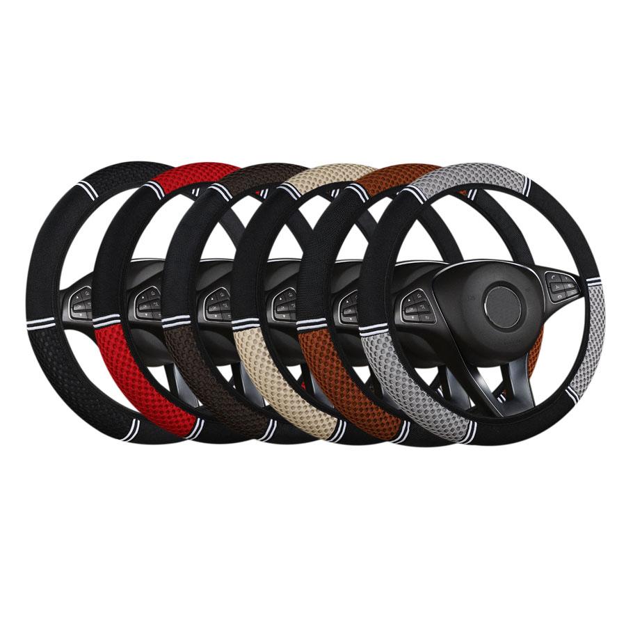 Car steering wheel cover Universal Summer Ice Silk Car Steering Wheel Cover - No Inner Ring Breathable Non-Slip Auto Accessory