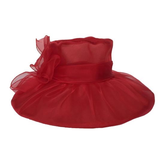 Women Sun Hat Organza Bowknot Decor Wide Brim UV Protection Hat Lightweight Breathable Foldable Tulle Hat Headwear