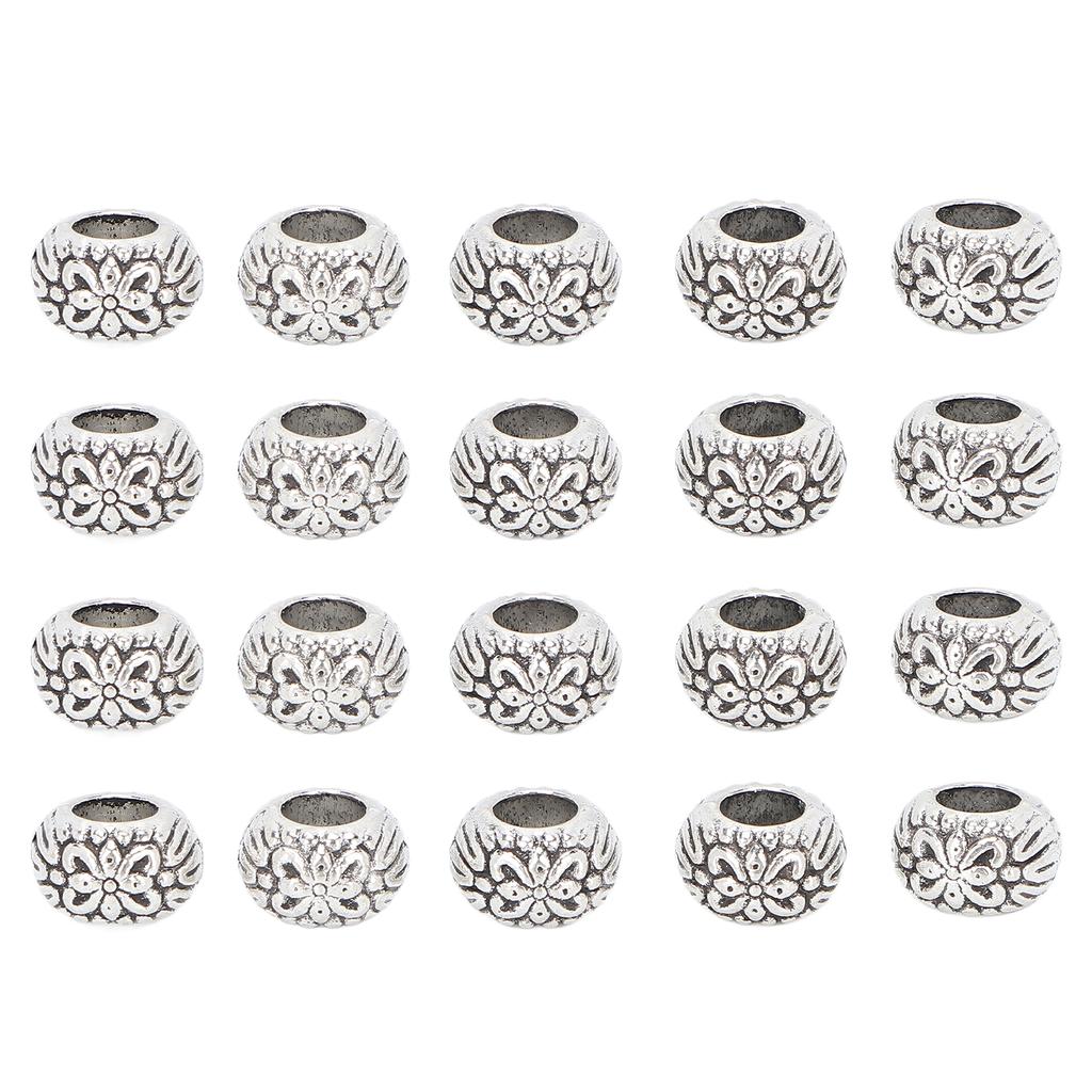 20pcs Stylish Beard Hair Beads Retro Hair Tube Beads DIY Jewelry Bracelet Beads for Women Men