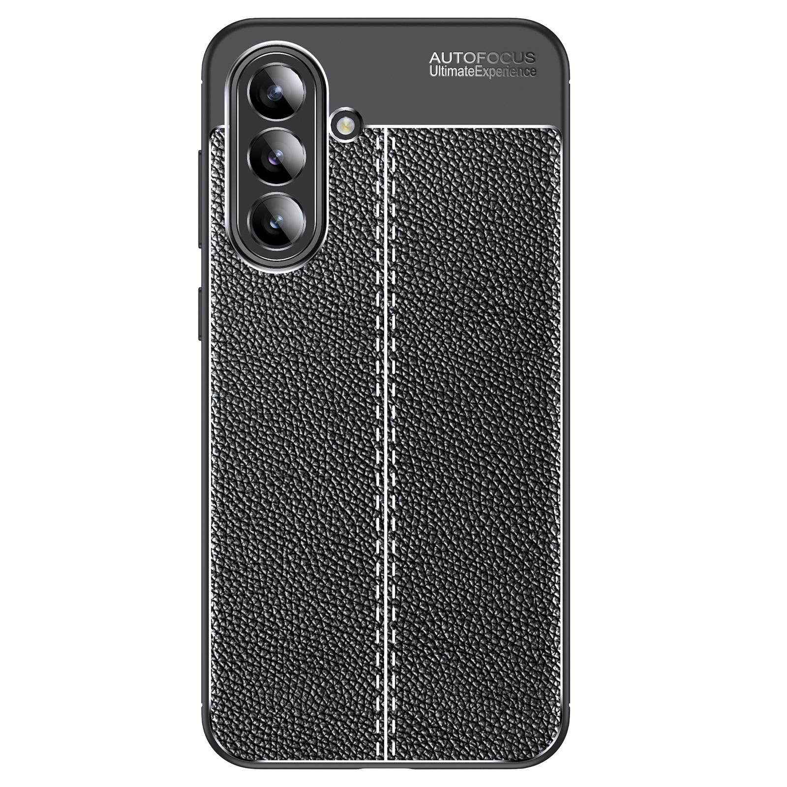 

Для Samsung Galaxy A56 5G чехол Litchi Texture TPU гибкий чехол для телефона, черный A