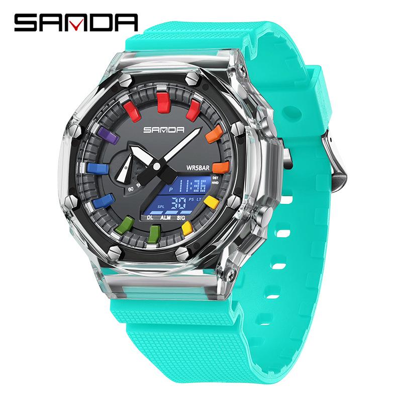 Unisex Transparent Octagonal Electronic Wristwatch: Multifunctional, Waterproof, Swimming-Compatible, Best-Selling Design