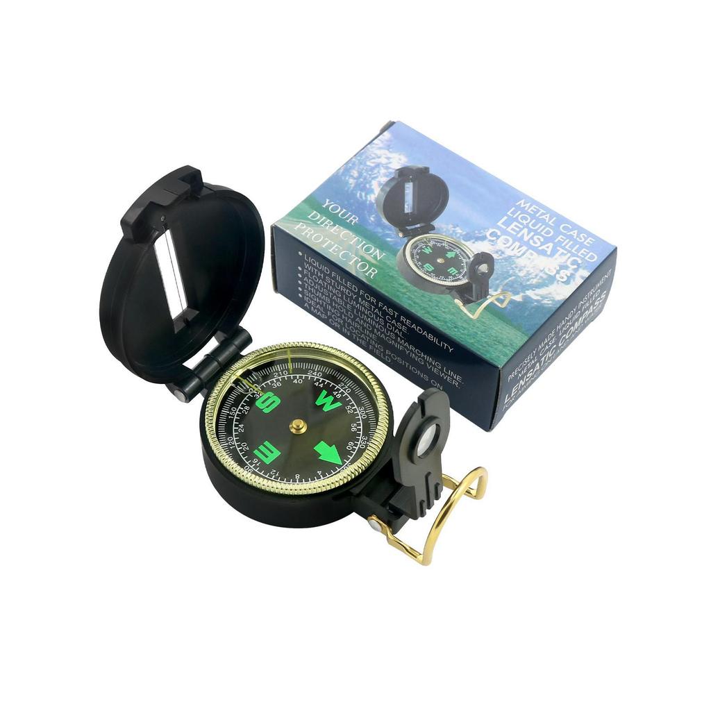Multifunctional Waterproof Hiking Compass with Luminous Flip-Cover