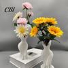 Artistic Vase 3D Printed Elegant Dress-Style Vase, Dual-Purpose Tabletop Decor with Flowing Pleated Skirt, Decorative Ornament Flower for Fresh