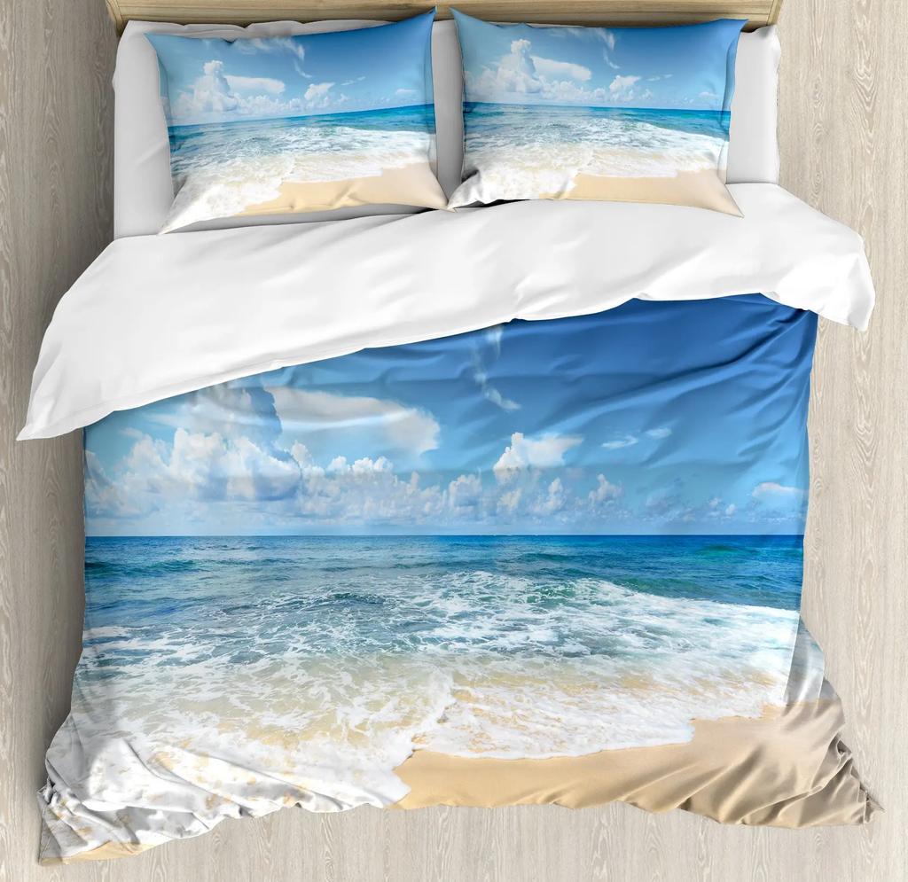 Ocean Duvet Cover Summer Beach Decor Hawaiian Vacation Style Bedding Set Tropical Nature Sea Theme Palm Trees Comforter Covers