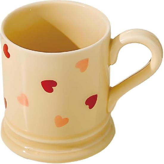 FANCYSURE Cream style heart Watercolor mug Handmade Ceramic Beautiful Butterfly Gift Half-Pint Coffee and Tea Mug (Cream style heart) ирис