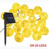 6.5M 30LED Waterproof Lantern Solar String Fairy Light Outdoor Solar Patio Lamp Christmas Garland for Wedding Party Garden Decor