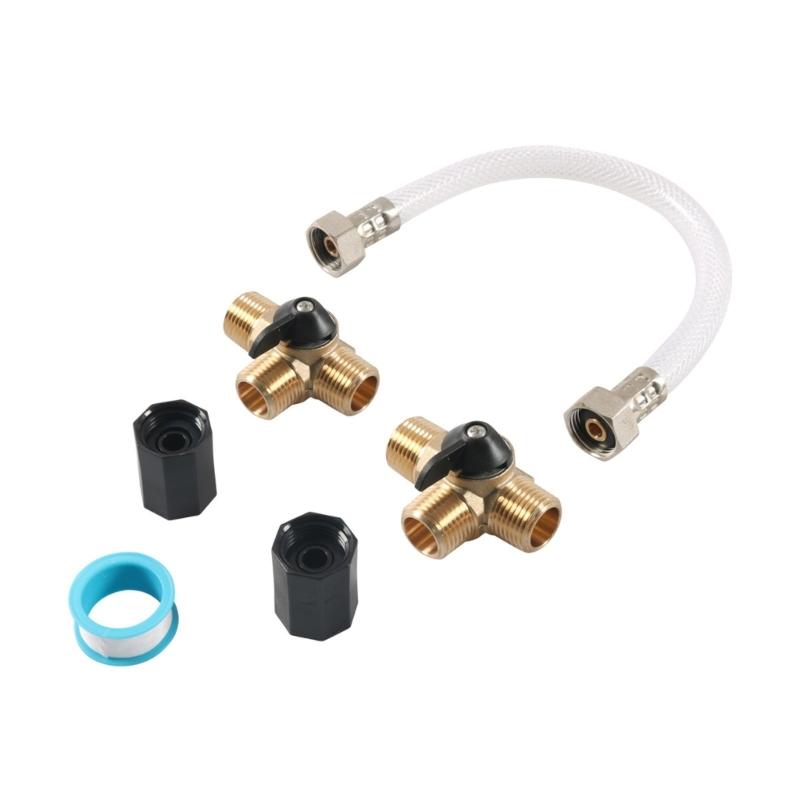 RVs Water Heater By-Pass Valves Kit with Thread Adapter Sealing Tape For Campers Hot Water System Easy Installation