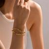 Yori Edelstahl Metall Unregelmäßig Offen Verstellbar Manschettenarmband Armreif Schmuck Zubehör Echtes Gold PVD Beschichtet für Damen