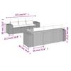 7-teiliges Gartensofa-Set mit Kissen, graues Poly-Rattan