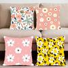 Spring and Summer Floral Cushion Cover Premium Comfort Reversible Pillow Cove -Two In One Design for Any Room & Car Interior