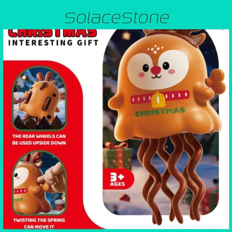 Tanzender Oktopus Aufziehspielzeug mit Weihnachtsmann- und Elch-Design für Kinder