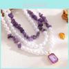 Geometrische Parelketting Met Kristallen Hanger Voor Vrouwen Zomer