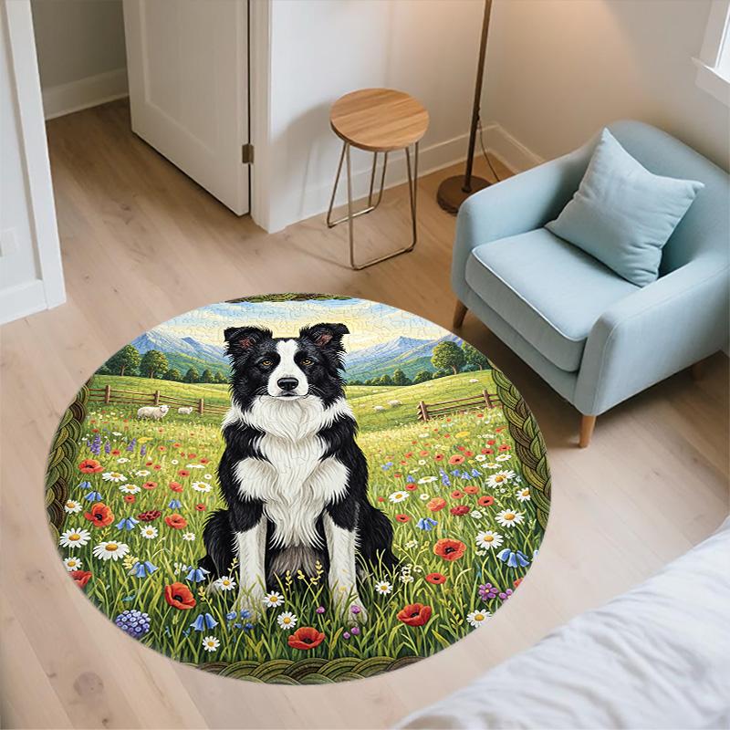 Textile Fabric Animals,Round Area Rug,Carpet Rug for Living Room Bedroom Sofa Playroom Decor,Non-slip Floor Mat
