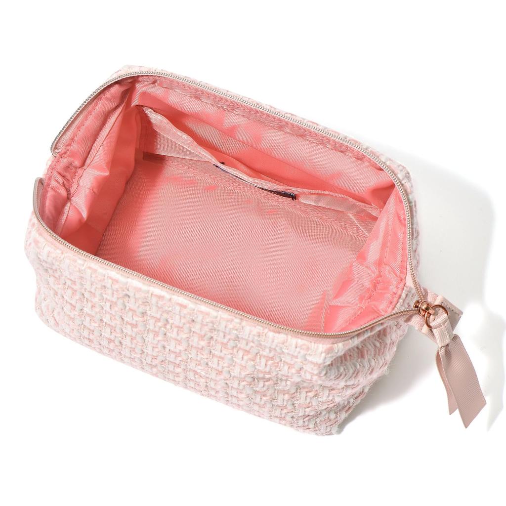 Francfranc Tweed Wire Pouch Pink