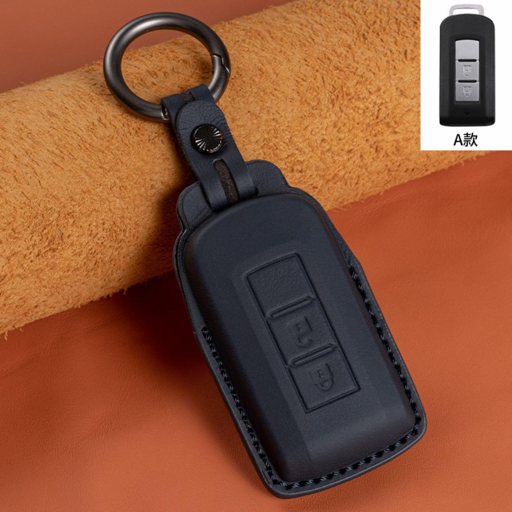 Genuine Leather Key Cover for Mitsubishi Outlander ASX Pajero Sport Eclipse Cross Premium Key Case