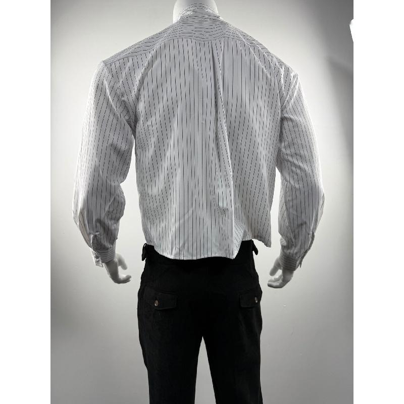 2026 Spring and Autumn New Men's Long-Sleeve Striped Shirt, Loose Short Base Shirt