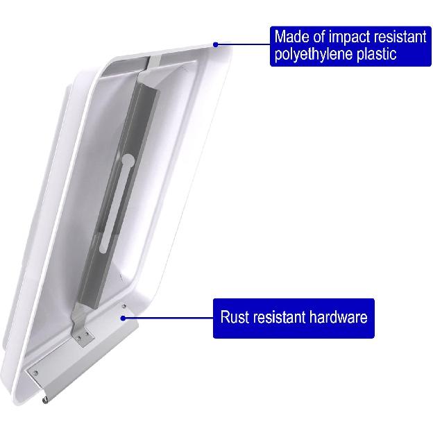 Rv Roof Vent Cover Replacement, 14" Universal White Vent Lid For Camper Trailer Motorhome, 1 Pack