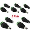 10x 2.1mm Male Female DC 12V Power Plug Socket Screw Terminal CCTV Adaptors