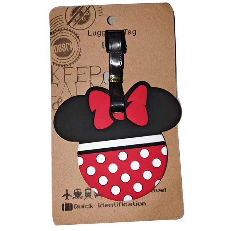 Cute Cartoon Bowknot Silicone Luggage Tag - White Palm Design