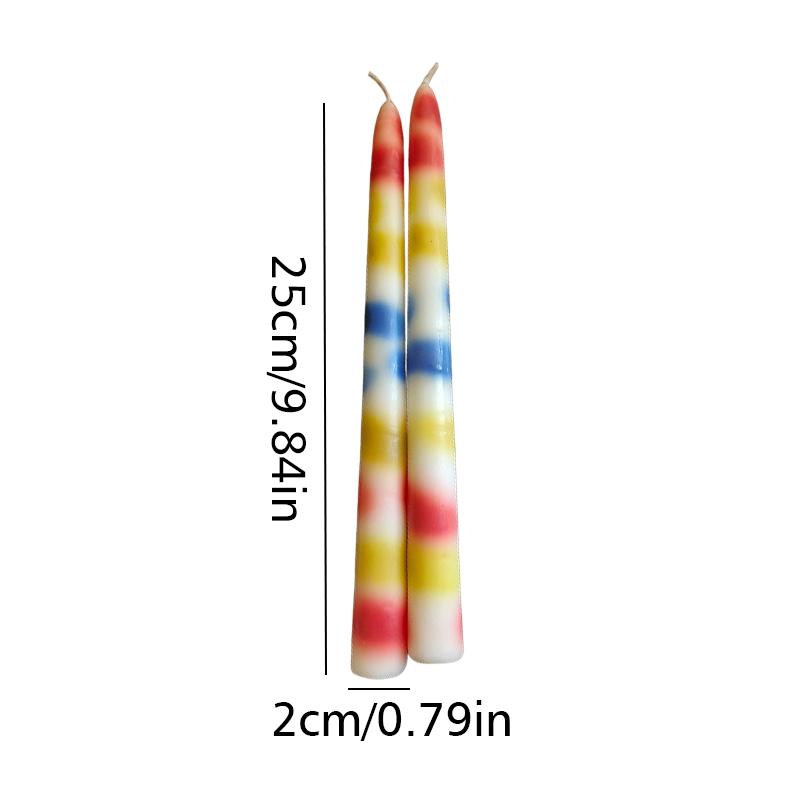 2PC Tapered Candlesticks Birthday Party Unscented Table Decoration Colorful Teardrop Candle Home Tall Party 25cm