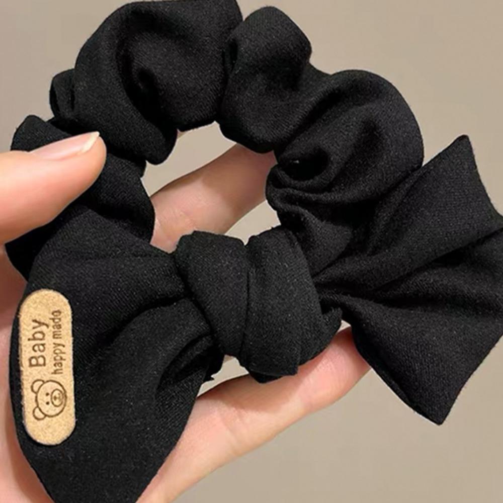 Ruffle Puff Hair Loop Vintage Bow Ponytail Strap Fashion Korean Headwear  for Meatball Head