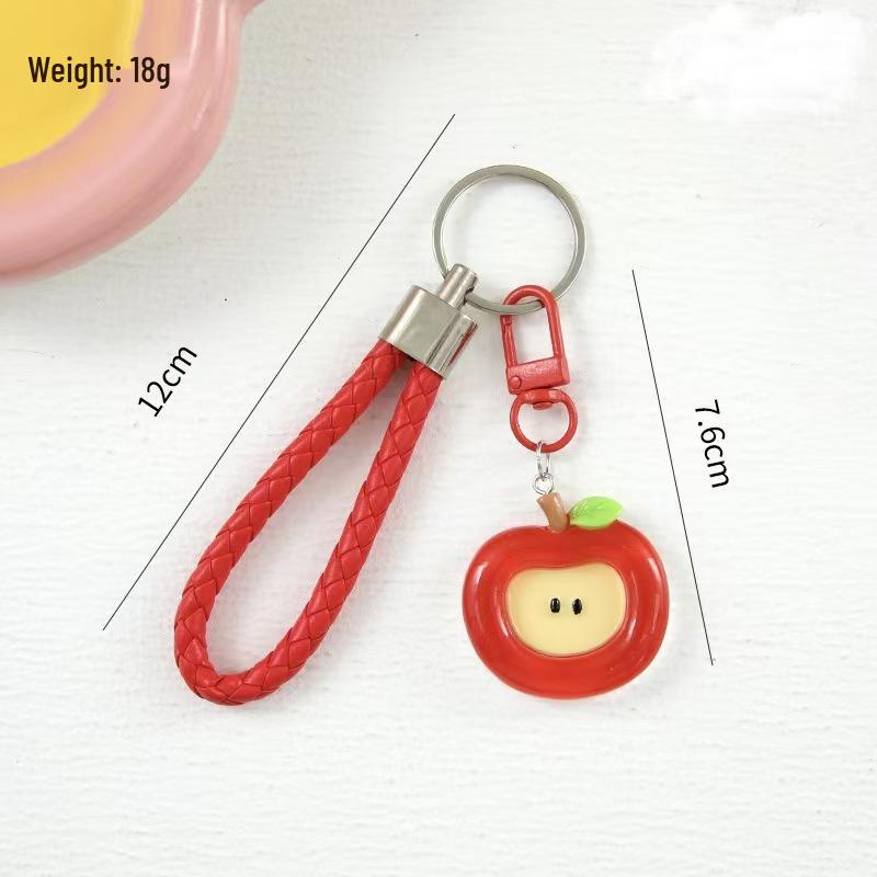 Mini Apple Keychain Nail Clippers & Scissors with Ear Spoon - Cute Car Accessories & Bag Charm for Couples