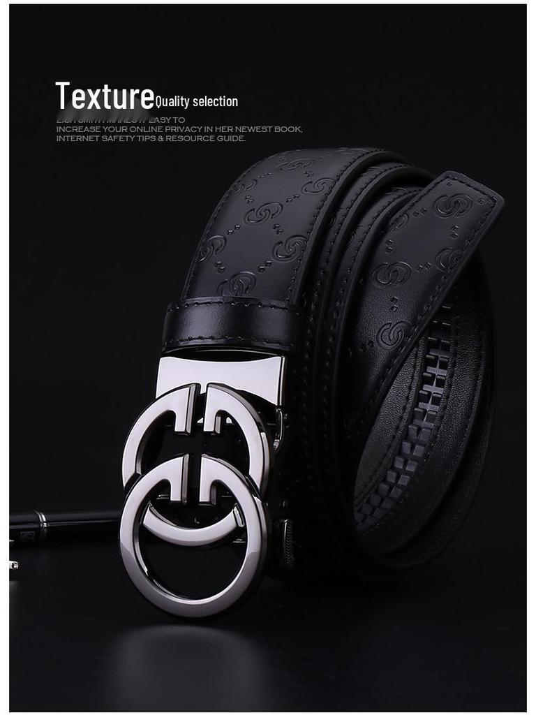 Men's High-End Genuine Leather Automatic Buckle Belt - Versatile Casual Cowhide Waistband