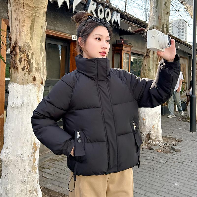 Women's Short Stand Collar Loose Warm Slimming Thick Cotton-padded Jacket Coat