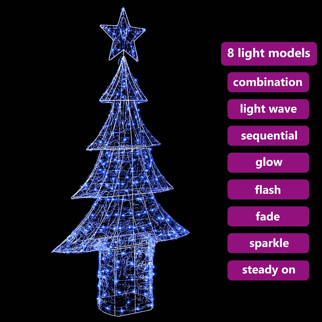 Christmas Tree with 240 Blue LEDs 180 cm Acrylic
