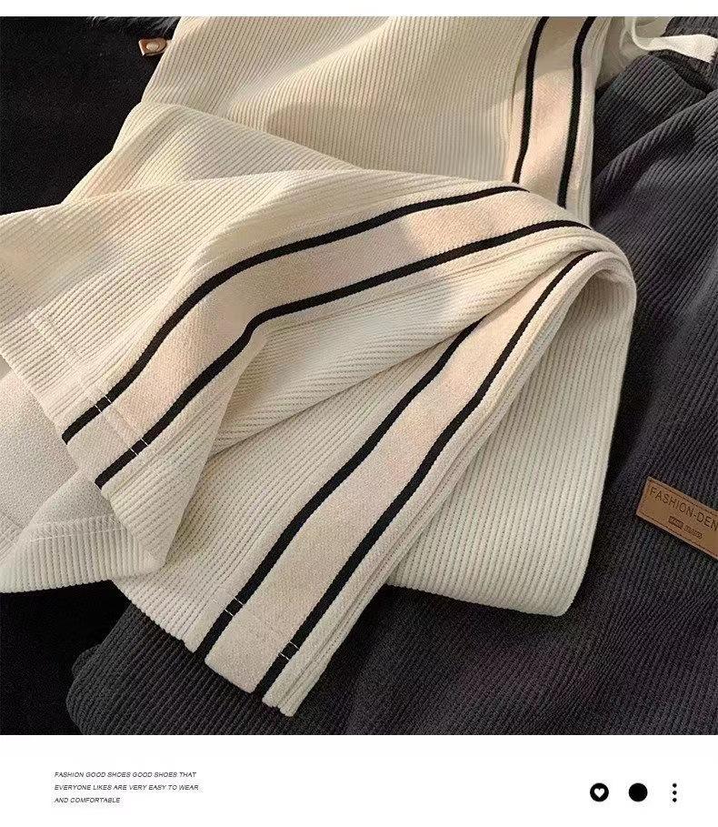 Herren Cord Jogginghose mit Seitenstreifen - Trendige lockere Passform für Frühling & Herbst