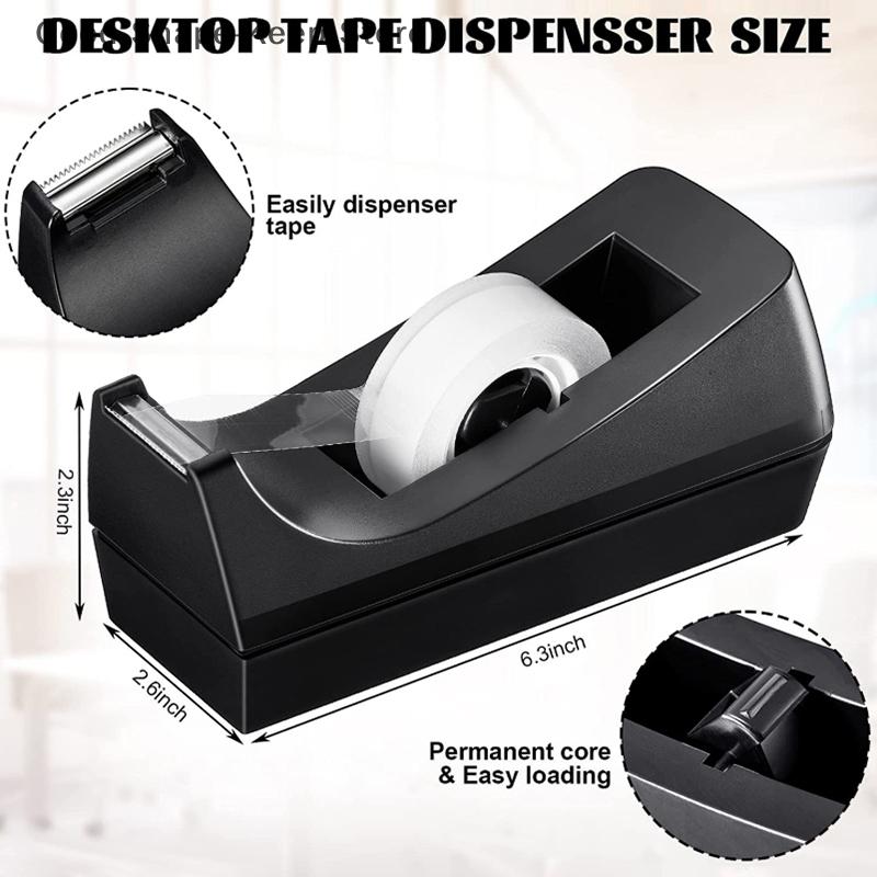 1Pc Black Desktop Mini Non-Slip Base Dispenser Tape Refill Dispenser For Tape Dispenser Tape Cutter With Office School Supplies
