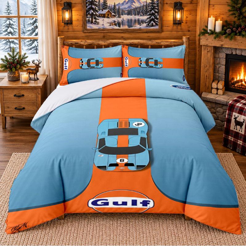 Gulf Pattern Bedding 3Pcs Set Bed Sheet And Pillowcases For Indoor Bedroom