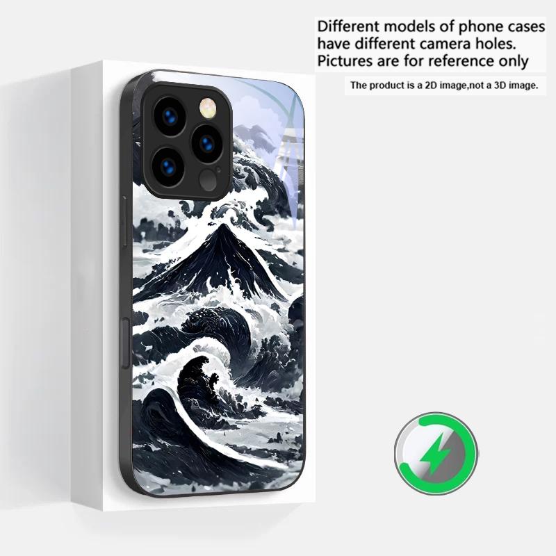 

Abstract Modern Waves Suitable For iPhone 16E 17 Pro Max 15 Pro 14 13 Plus 12 mini 11 16 Air 17Pro magnetism Glass Phone Case iPhone 15 Pro Max