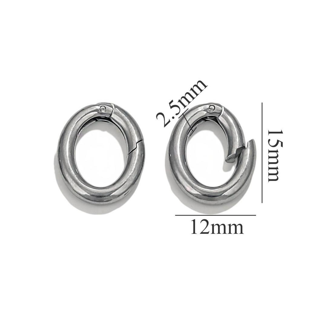 304 Stainless Steel Bolt Spring Ring Clasps Polished Heart Circular Connector DIY Necklace Jewelry Making Lobster Buckle, 1Piece