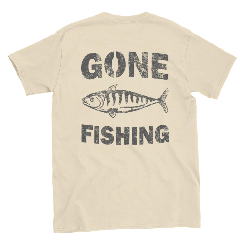 Gone Fishing - Back Print - Classic Unisex Crewneck T-shirt Unisex T-Shirt XL