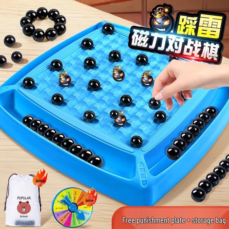 

Магнитные бусины-мины шахматы: Развивающая игра-битва для родителей и детей